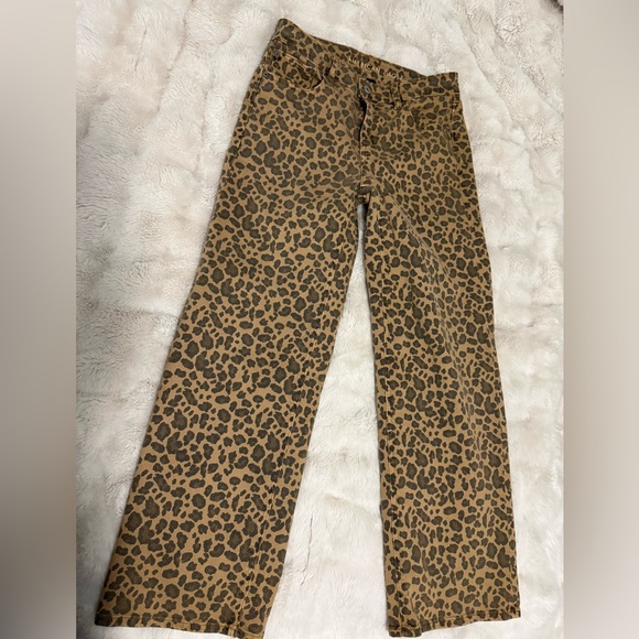 American Eagle Outfitters Leopard Print Stovepipe Stretch Ankle Jeans - Picture 3 of 6